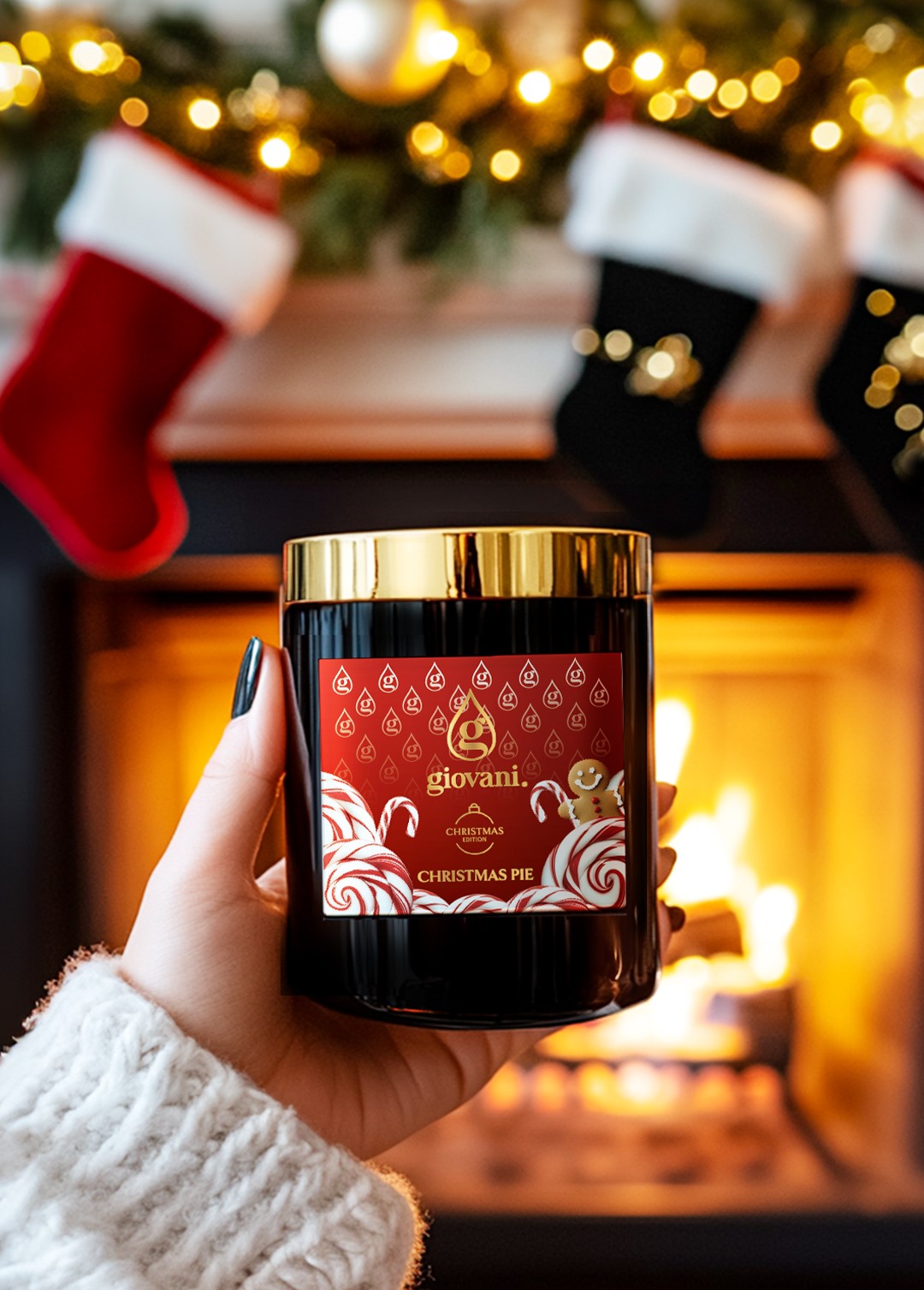 Scented candle with CHRISTMAS PIE perfume