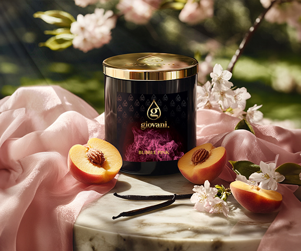 Aromatic Candle with BUBBLE PINK perfume essence