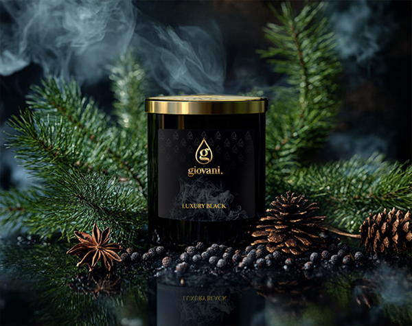 Stylish Scented Candle for Home Giovani LUXURY BLACK