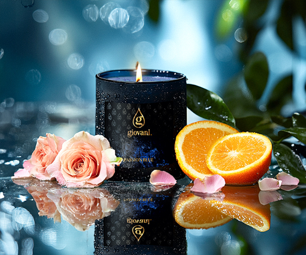 Stylish Scented Candle PASSION BLUE for Home