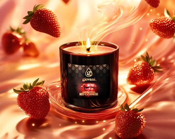 Giovani Aromatic Candle with RED CASHMERE Perfume Essence