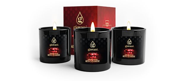 Stylish Scented Giovani Candle RED CASHMERE for home