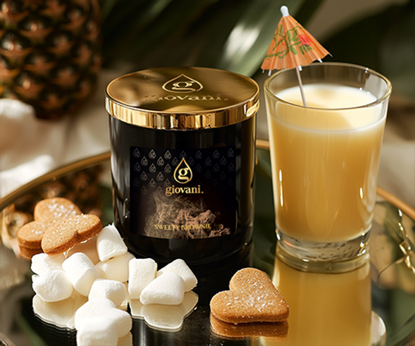 Aromatic Candle SWEETY BROWNIE with Giovani Perfume Essence