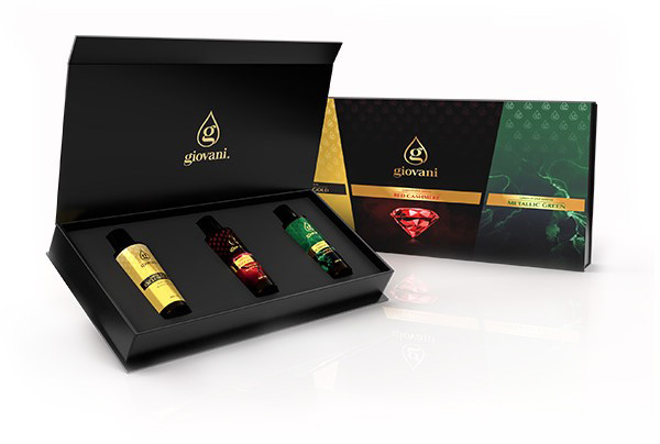 Gift box with three Limited edition Laundry Perfumes by Giovani