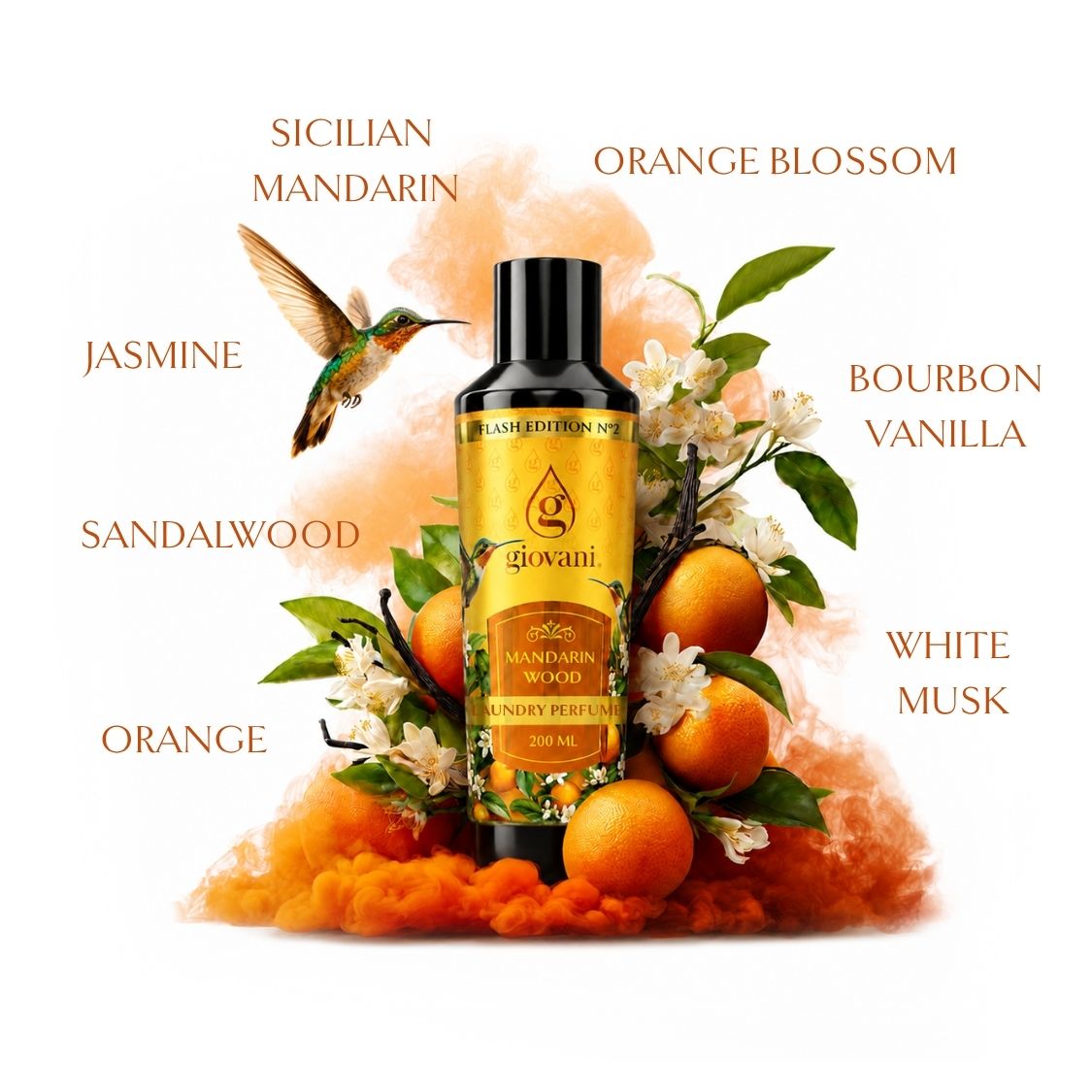 Composition of laundry perfume MANDARIN WOOD