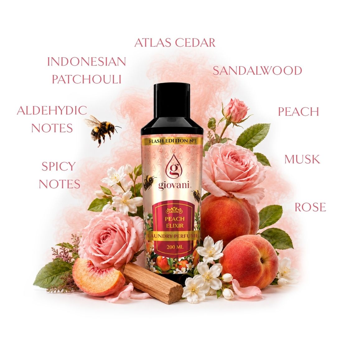 Composition of laundry perfume PEACH ELIXIR